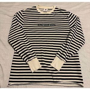 Aime Leon Dore Size Medium Terry Striped Sweater Navy White Nautical Used
